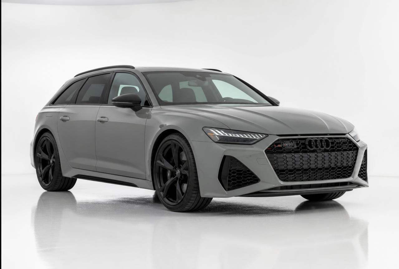 Szenerie Helles Studio: Audi RS6 Avant als KI-Fahrzeugfoto
